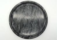 Hotel Natural Round Marble Serving Tray Black Polished Friendly