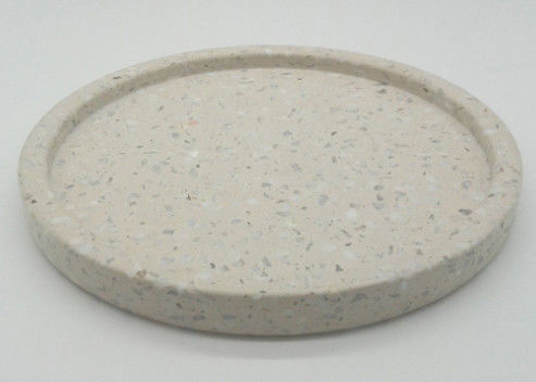 Terrazzo Stone Serving Tray, Kitchen Serving Trays Beige Smooth Surface