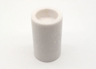 Polerowane białe świeczniki z marmuru Okrągły cylinder Durable Heat Resistant